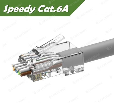 Easy Pass-thru Cat.6A RJ45 Connector for RJ45 lan cable